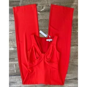 trina turk orange jumpsuit